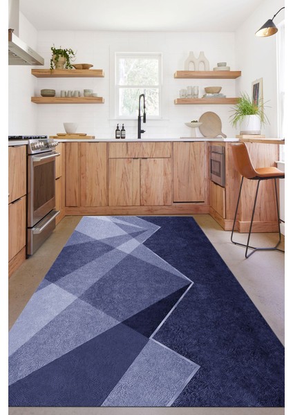 Dijital Baskılı Sade Dekoratif Yıkanabilir Kaymaz Yolluk Salon Mutfak Halısı, Mutfak-97-Mor, fiyatları