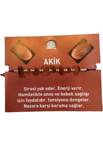 seymenbıçakçılık Doğal Taş Ayarlanabilir Akik Taşı Bileklik
