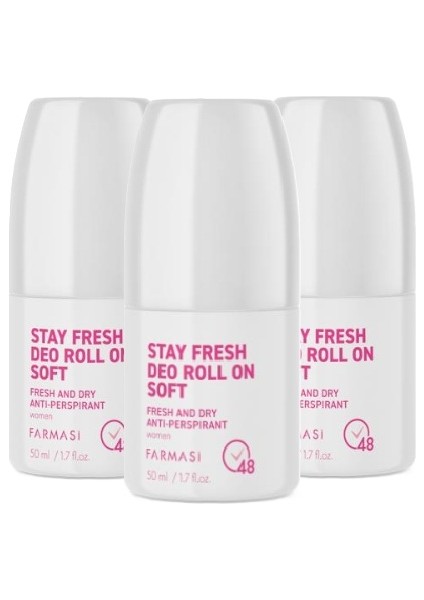 Soft Anti-Perspirant Kadın Deo Roll On 50 ml 3 Adet