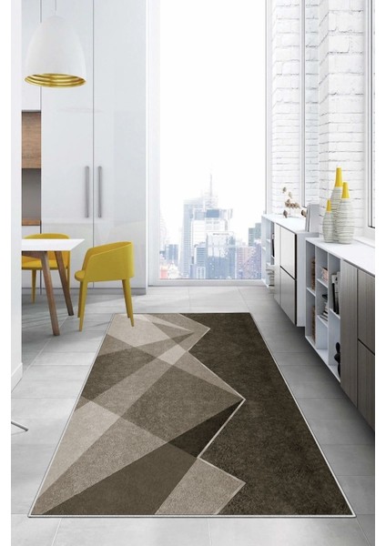 Dijital Baskılı Sade Dekoratif Yıkanabilir Kaymaz Yolluk Salon Mutfak Halısı, Mutfak-97-Bej, fırsatları