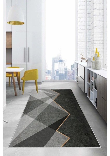 Dijital Baskılı Sade Dekoratif Yıkanabilir Kaymaz Yolluk Salon Mutfak Halısı, Mutfak-97-Gri, fırsatları