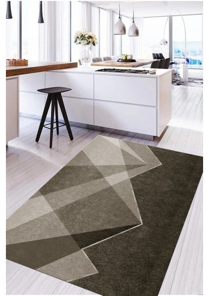 Dijital Baskılı Sade Dekoratif Yıkanabilir Kaymaz Yolluk Salon Mutfak Halısı, Mutfak-97-Bej, indirimleri