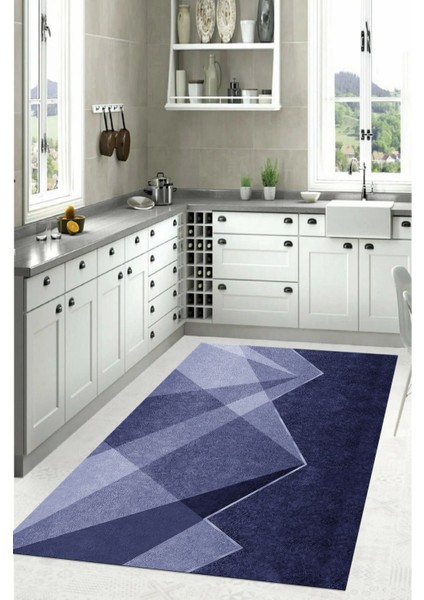 Dijital Baskılı Sade Dekoratif Yıkanabilir Kaymaz Yolluk Salon Mutfak Halısı, Mutfak-97-Mor, modelleri