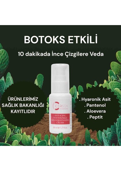 10 Dk Içinde Etkili Yaslanma Karşıtı Gençleştirici Nemlendiricili Botoks Kırışıklık Kremi 50 ml fiyatları