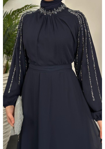 Jayla Kolları Taşlı Abiye Lacivert fırsatları
