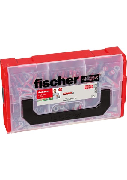 L-Box Mini Duo Power 210 Adet Dübel Seti 6MM,8MM,10MM-ORGANIZER Kutu