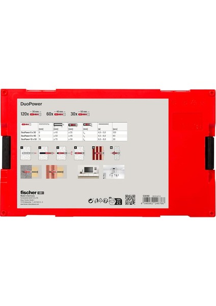 L-Box Mini Duo Power 210 Adet Dübel Seti 6MM,8MM,10MM-ORGANIZER Kutu