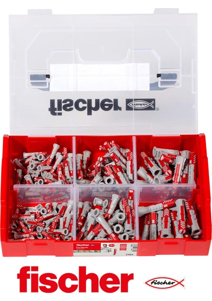 L-Box Mini Duo Power 210 Adet Dübel Seti 6MM,8MM,10MM-ORGANIZER Kutu