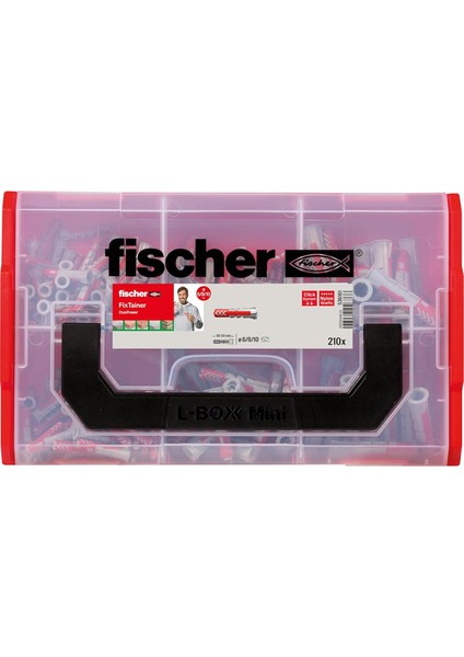 L-Box Mini Duo Power 210 Adet Dübel Seti 6MM,8MM,10MM-ORGANIZER Kutu