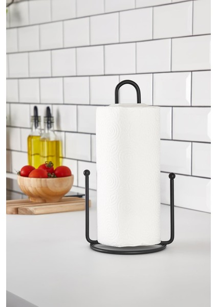 Metal Kağıt Havluluk & Dik Havlu Peçetelik Siyah 28 cm