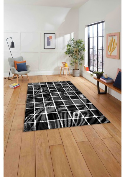 Baskılı Patchwork Leopar Desenli Yıkanabilir Kaymaz Yolluk Mutfak Salon Halısı, Patchwork-24-Gri,
