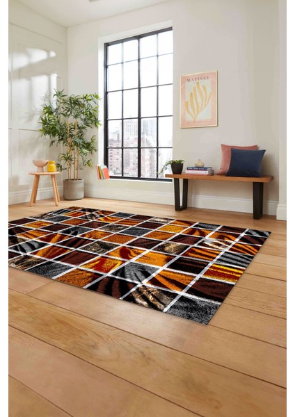 Baskılı Patchwork Leopar Desen Yıkanabilir Kaymaz Yolluk Mutfak Salon Halısı, Patchwork-24-Turuncu, fiyatları