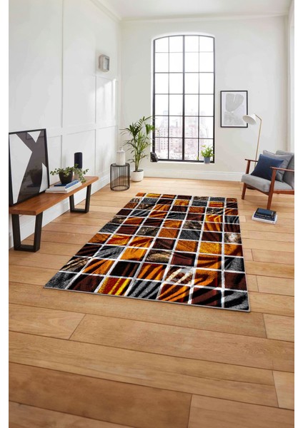 Baskılı Patchwork Leopar Desen Yıkanabilir Kaymaz Yolluk Mutfak Salon Halısı, Patchwork-24-Turuncu, fırsatları