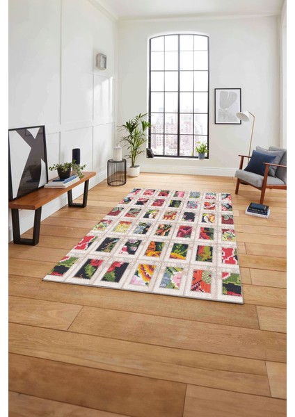 Baskılı Patchwork Iplik Desen Yıkanabilir Kaymaz Yolluk Mutfak Salon Halısı, Patchwork-25-Renkli, fırsatları