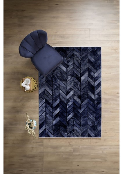Baskılı Patchwork Çizgili Yıkanabilir Kaymaz Yolluk Mutfak Salon Halısı, Patchwork-29-Lacivert, modelleri