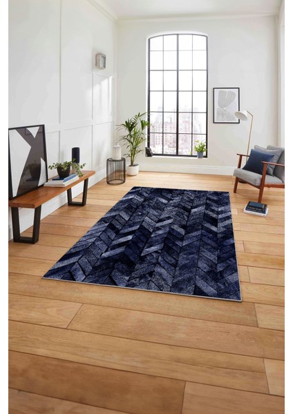Baskılı Patchwork Çizgili Yıkanabilir Kaymaz Yolluk Mutfak Salon Halısı, Patchwork-29-Lacivert, fırsatları