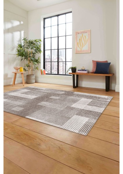 Baskılı Patchwork Çizgili Model Yıkanabilir Kaymaz Yolluk Mutfak Salon Halısı, Patchwork-33-Vizon, fiyatları