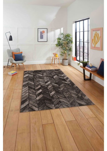 Baskılı Patchwork Çizgili Yıkanabilir Kaymaz Yolluk Mutfak Salon Halısı, Patchwork-29-Vizon,