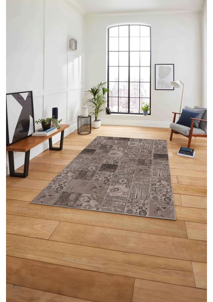 Baskılı Patchwork Klasik Motif Yıkanabilir Kaymaz Yolluk Mutfak Salon Halısı, Patchwork-35-Vizon, fırsatları