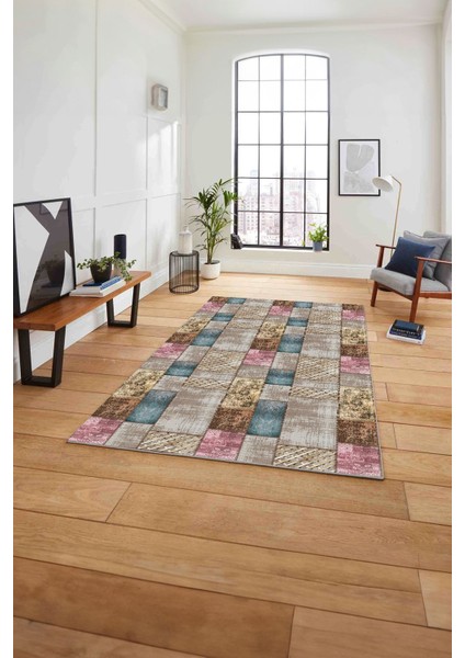 Baskılı Patchwork Klasik Desen Yıkanabilir Kaymaz Yolluk Mutfak Salon Halısı, Patchwork-27-Renkli, fırsatları
