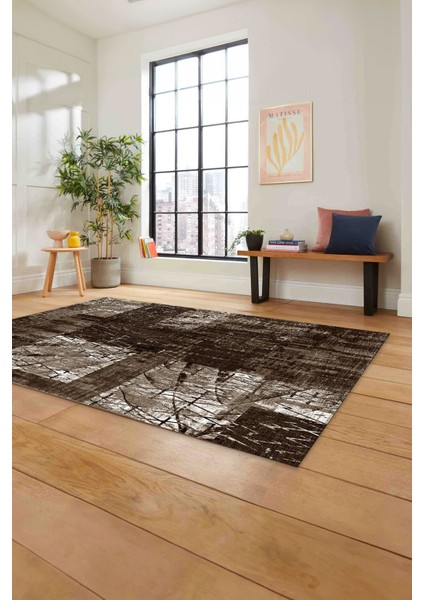 Baskılı Patchwork Sade Modern Yıkanabilir Kaymaz Yolluk Mutfak Salon Halısı, Patchwork-30-Kahve, fiyatları