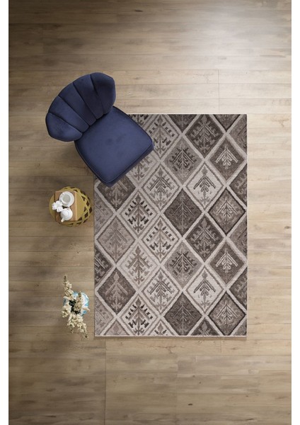 Baskılı Patchwork Etnik Modern Yıkanabilir Kaymaz Yolluk Mutfak Salon Halısı, Patchwork-32-Vizon, modelleri
