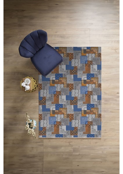 Baskılı Patchwork Klasik Model Yıkanabilir Kaymaz Yolluk Mutfak Salon Halısı, Patchwork-31-Renkli, modelleri