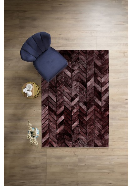 Baskılı Patchwork Çizgili Yıkanabilir Kaymaz Yolluk Mutfak Salon Halısı, Patchwork-29-Bordo, modelleri