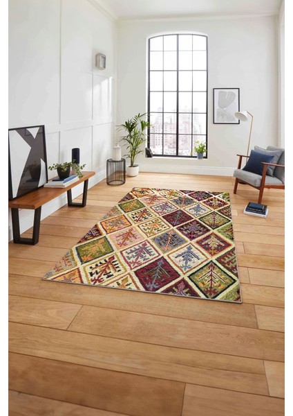 Baskılı Patchwork Etnik Modern Yıkanabilir Kaymaz Yolluk Mutfak Salon Halısı, Patchwork-32-Renkli, fırsatları