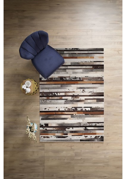 Baskılı Patchwork Post Motifli Yıkanabilir Kaymaz Yolluk Mutfak Salon Halısı, Patchwork-37-Renkli,