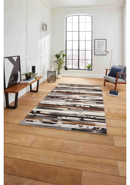 Baskılı Patchwork Post Motifli Yıkanabilir Kaymaz Yolluk Mutfak Salon Halısı, Patchwork-37-Renkli,