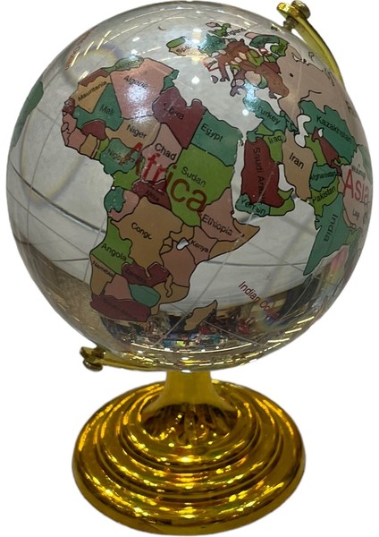 seymenbıçakçılık Dekoratif Cam Dünya Küresi Masa Ofis Dekoru Büyük Boy