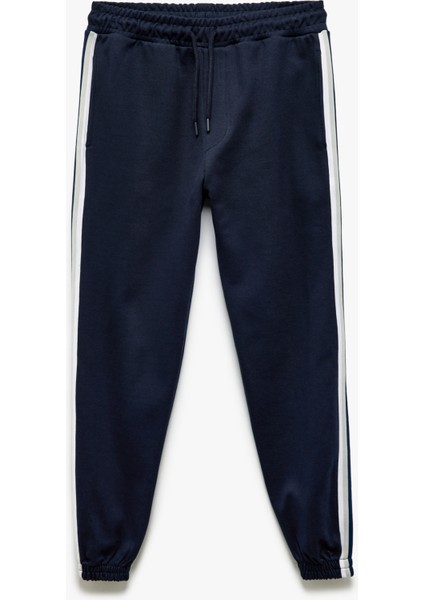 Şerit Detaylı Pamuk Karışımlı Beli Bağcıklı Eşofman Altı modelleri