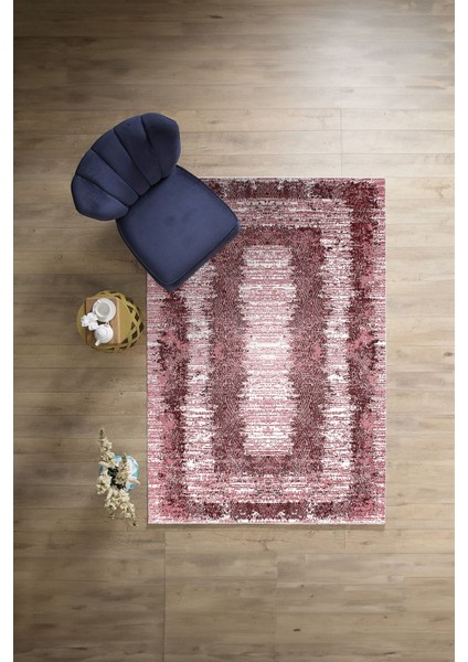 Dijital Sade Dikdörtgen Desenli Yıkanabilir Kaymaz Yolluk Mutfak Salon Halısı, Sade-63-Bordo,