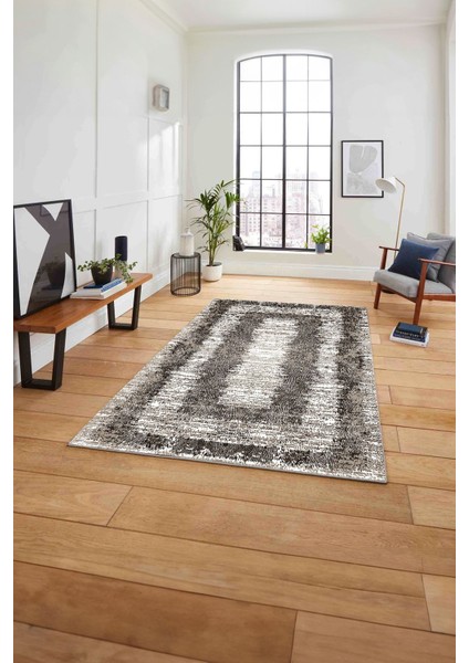 Dijital Sade Dikdörtgen Desenli Yıkanabilir Kaymaz Yolluk Mutfak Salon Halısı, Sade-63-Kahve,