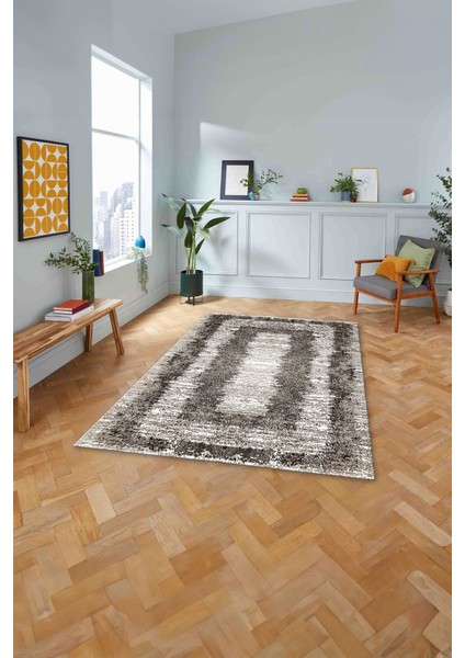 Dijital Sade Dikdörtgen Desenli Yıkanabilir Kaymaz Yolluk Mutfak Salon Halısı, Sade-63-Kahve,