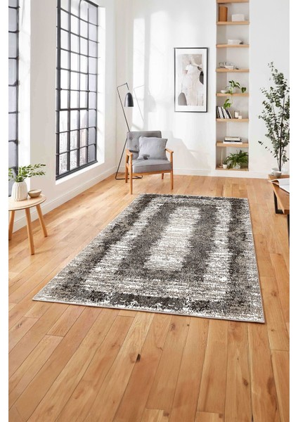 Dijital Sade Dikdörtgen Desenli Yıkanabilir Kaymaz Yolluk Mutfak Salon Halısı, Sade-63-Kahve,