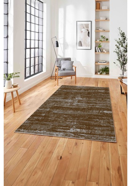 Dijital Baskılı Sade Düz Model Yıkanabilir Kaymaz Yolluk Mutfak Salon Halısı, Sade-67-Kahve,