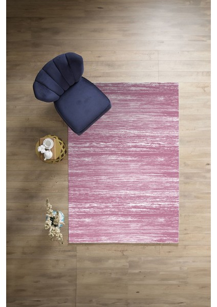 Dijital Baskılı Sade Modern Yıkanabilir Kaymaz Yolluk Mutfak Salon Halısı, Sade-69-Pembe,