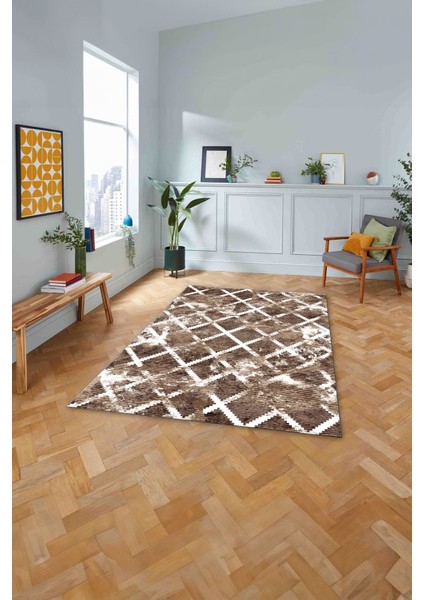 Dijital Baskılı Sade Kilim Desenli Yıkanabilir Kaymaz Yolluk Mutfak Salon Halısı, Sade-54-Kahve, fırsatları