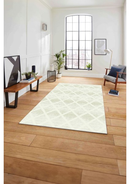 Dijital Baskılı Sade Kare Çizgili Yıkanabilir Kaymaz Yolluk Mutfak Salon Halısı, Sade-56-Krem, fiyatları