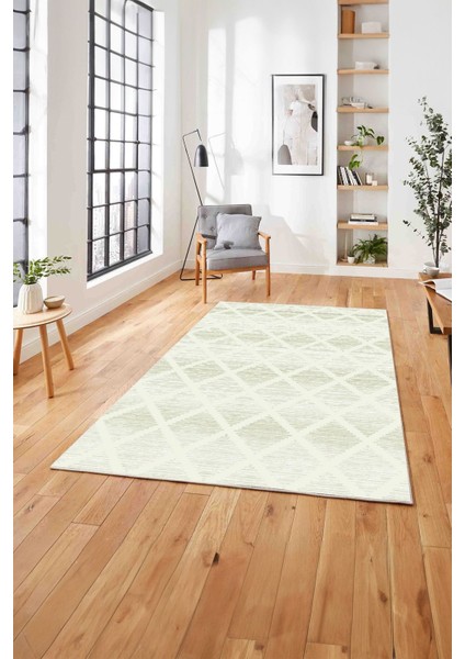 Dijital Baskılı Sade Kare Çizgili Yıkanabilir Kaymaz Yolluk Mutfak Salon Halısı, Sade-56-Krem, indirimleri