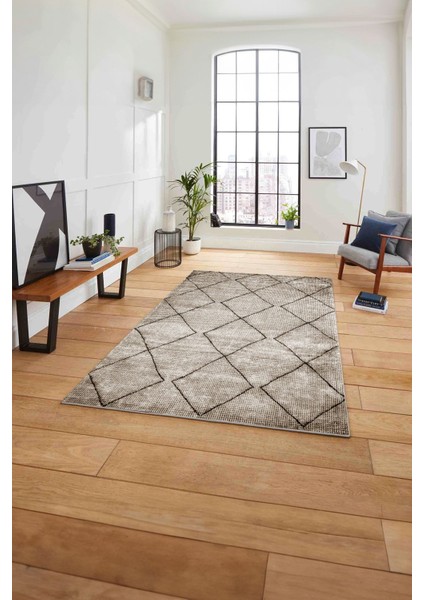 Dijital Baskılı Sade Dörtgen Çizgili Yıkanabilir Kaymaz Yolluk Mutfak Salon Halısı, Sade-52-Kahve, fiyatları