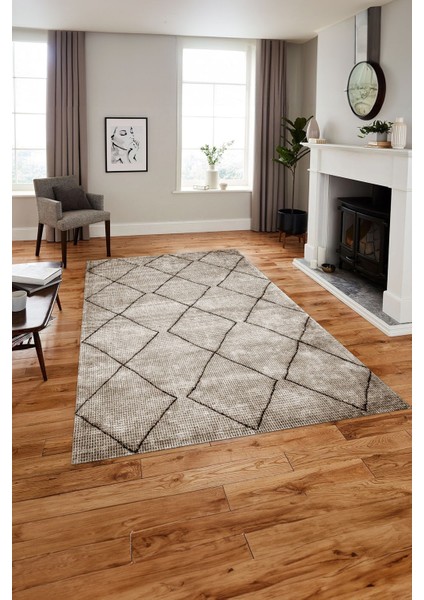 Dijital Baskılı Sade Dörtgen Çizgili Yıkanabilir Kaymaz Yolluk Mutfak Salon Halısı, Sade-52-Kahve, modelleri