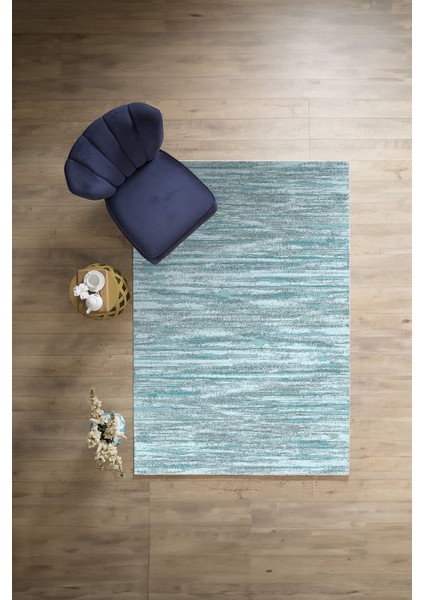 Dijital Baskılı Sade Düz Model Yıkanabilir Kaymaz Yolluk Mutfak Salon Halısı, Sade-60-Mavi,
