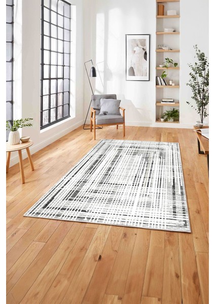Dijital Baskılı Sade Çizgi Motifli Yıkanabilir Kaymaz Yolluk Mutfak Salon Halısı, Sade-84-Gri, indirimleri