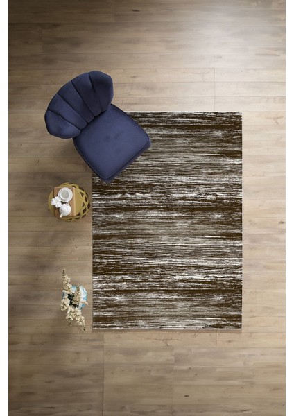 Dijital Baskılı Sade Modern Yıkanabilir Kaymaz Yolluk Mutfak Salon Halısı, Sade-69-Kahve,
