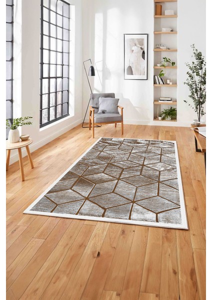 Dijital Baskılı Sade Küp Motifli Yıkanabilir Kaymaz Yolluk Mutfak Salon Halısı, Sade-57-Kahve, indirimleri