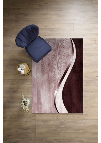Dijital Baskılı Sade Iki Renk Model Yıkanabilir Kaymaz Yolluk Mutfak Salon Halısı, Sade-78-Bordo,