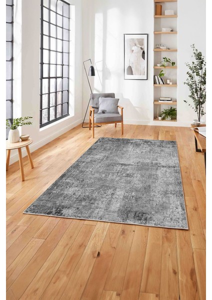 Dijital Baskılı Sade Geçişli Desen Yıkanabilir Kaymaz Yolluk Mutfak Salon Halısı, Sade-101-Gri,